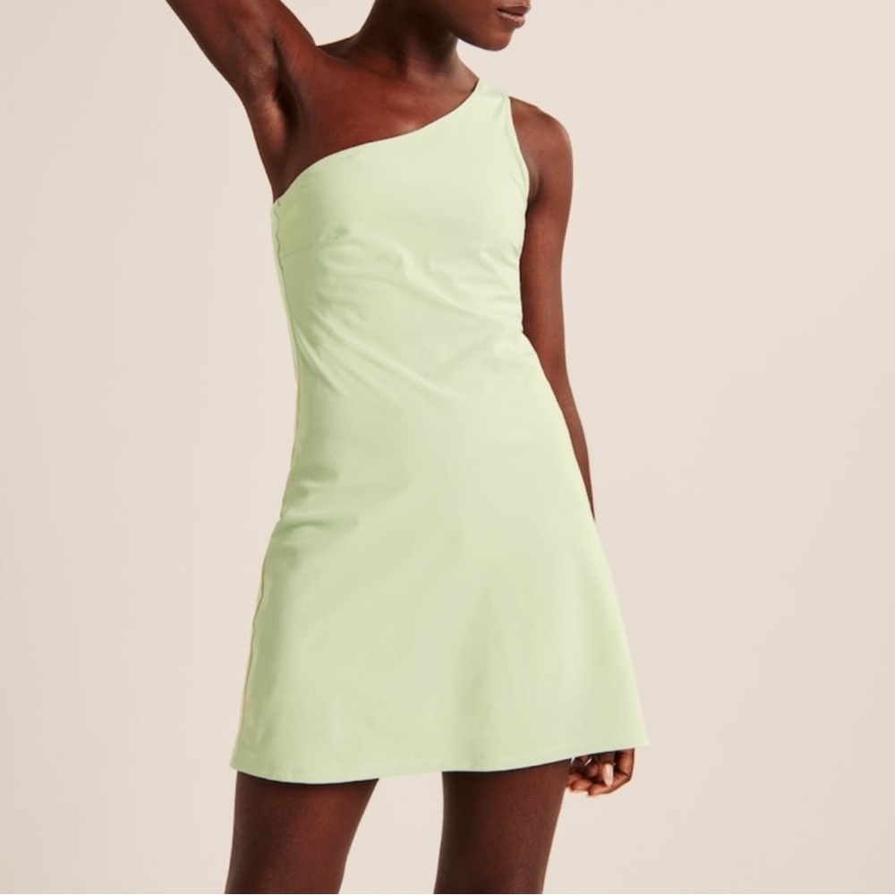 Abercrombie & Fitch Light Green One Shoulder Athletic Dress